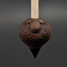 Load image into Gallery viewer, Sheep support spindle in walnut and curly maple