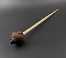 Load image into Gallery viewer, Sheep support spindle in walnut and curly maple