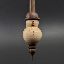 Load image into Gallery viewer, Snowman support spindle in curly maple and walnut