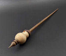 Load image into Gallery viewer, Snowman support spindle in curly maple and walnut