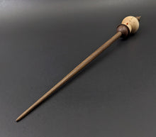 Load image into Gallery viewer, Snowman support spindle in curly maple and walnut