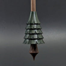 Load image into Gallery viewer, Pine tree spindle in hand dyed walnut and walnut