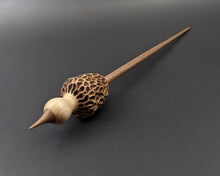 Load image into Gallery viewer, Morel mushroom support spindle in maple and walnut
