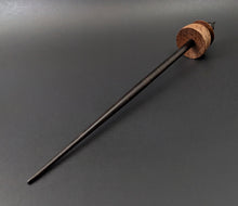 Load image into Gallery viewer, Teacup spindle in redwood lace burl and ebonized walnut