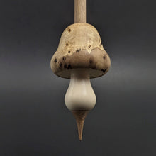 Load image into Gallery viewer, Mushroom support spindle in elm burl, holly, and walnut