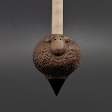 Load image into Gallery viewer, Sheep support spindle in walnut and curly maple
