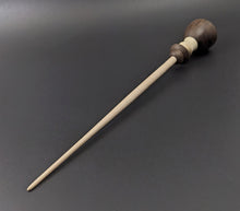Load image into Gallery viewer, Tiny dancer spindle in walnut, holly, and curly maple