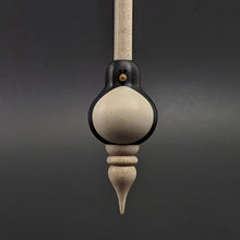 Load image into Gallery viewer, Penguin bead spindle in frogwood, holly, and curly maple
