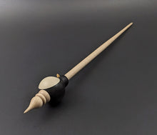 Load image into Gallery viewer, Penguin bead spindle in frogwood, holly, and curly maple