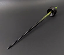 Load image into Gallery viewer, Cauldron spindle in African blackwood and hand dyed curly maple