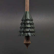 Load image into Gallery viewer, Pine tree spindle in hand dyed walnut and walnut