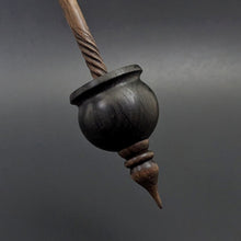 Load image into Gallery viewer, Cauldron spindle in bog oak and walnut