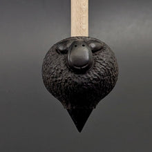 Load image into Gallery viewer, Sheep support spindle in African blackwood and curly maple