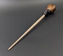 Load image into Gallery viewer, Tiny dancer spindle in cocobolo, African blackwood, and curly maple