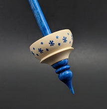 Load image into Gallery viewer, Tibetan style spindle in holly and hand dyed curly maple