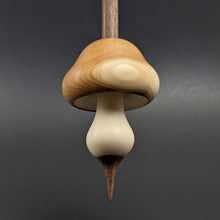 Load image into Gallery viewer, Mushroom support spindle in yew, holly, and walnut