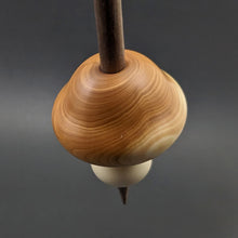 Load image into Gallery viewer, Mushroom support spindle in yew, holly, and walnut