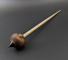 Load image into Gallery viewer, Sheep support spindle in walnut and curly maple