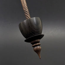 Load image into Gallery viewer, Teacup spindle in bog oak and walnut