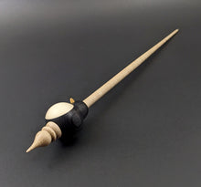 Load image into Gallery viewer, Penguin bead spindle in frogwood, holly, and curly maple