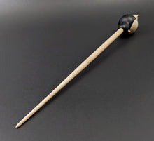 Load image into Gallery viewer, Penguin bead spindle in frogwood, holly, and curly maple