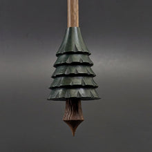 Load image into Gallery viewer, Pine tree spindle in hand dyed walnut and walnut
