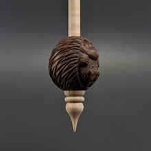 Load image into Gallery viewer, Hedgehog bead spindle in walnut and curly maple