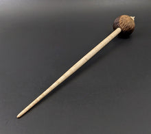 Load image into Gallery viewer, Hedgehog bead spindle in walnut and curly maple