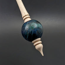 Load image into Gallery viewer, Bead spindle in hand dyed maple burl and curly maple