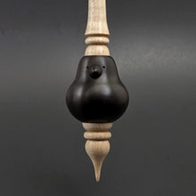 Load image into Gallery viewer, Bird bead spindle in African blackwood and curly maple