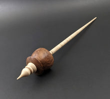 Load image into Gallery viewer, Teacup spindle in redwood lace burl and curly maple
