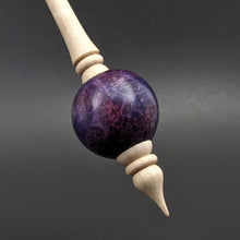 Load image into Gallery viewer, Bead spindle in hand dyed maple burl and curly maple