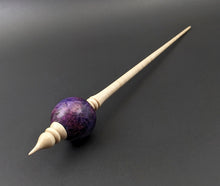 Load image into Gallery viewer, Bead spindle in hand dyed maple burl and curly maple