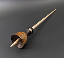Load image into Gallery viewer, Tiny dancer spindle in cocobolo, African blackwood, and curly maple