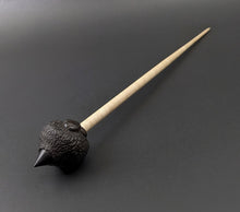 Load image into Gallery viewer, Sheep support spindle in African blackwood and curly maple
