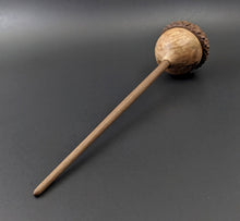 Load image into Gallery viewer, Acorn drop spindle in maple burl and walnut