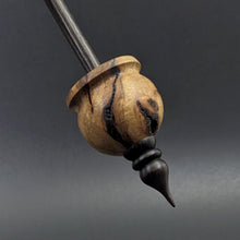 Load image into Gallery viewer, Cauldron spindle in redbud burl and ebonized walnut