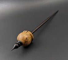 Load image into Gallery viewer, Cauldron spindle in redbud burl and ebonized walnut