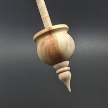 Load image into Gallery viewer, Cauldron spindle in flame box elder and curly maple