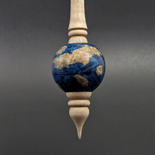 Load image into Gallery viewer, Bead spindle in hand dyed maple burl and curly maple