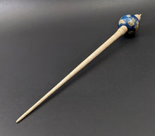 Load image into Gallery viewer, Bead spindle in hand dyed maple burl and curly maple