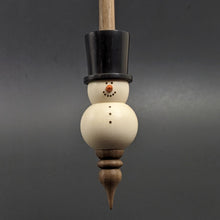 Load image into Gallery viewer, Snowman support spindle in holly, African blackwood, and walnut