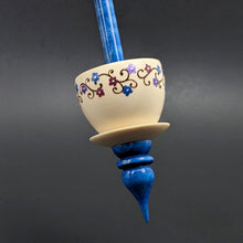 Load image into Gallery viewer, Teacup spindle in holly and hand dyed curly maple