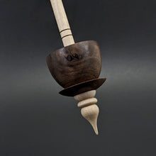 Load image into Gallery viewer, Teacup spindle in walnut burl and curly maple