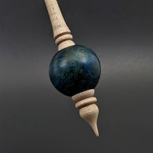 Load image into Gallery viewer, Bead spindle in hand dyed maple burl and curly maple