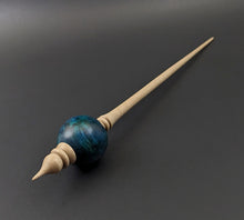 Load image into Gallery viewer, Bead spindle in hand dyed maple burl and curly maple
