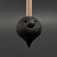 Load image into Gallery viewer, Sheep support spindle in African blackwood and curly maple