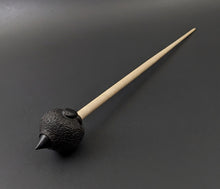 Load image into Gallery viewer, Sheep support spindle in African blackwood and curly maple