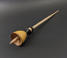 Load image into Gallery viewer, Tiny dancer spindle in osage orange, African blackwood, and curly maple