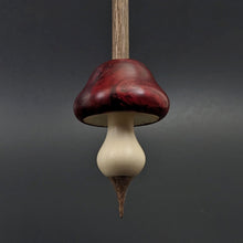 Load image into Gallery viewer, Mushroom support spindle in hand dyed maple burl, holly, and walnut